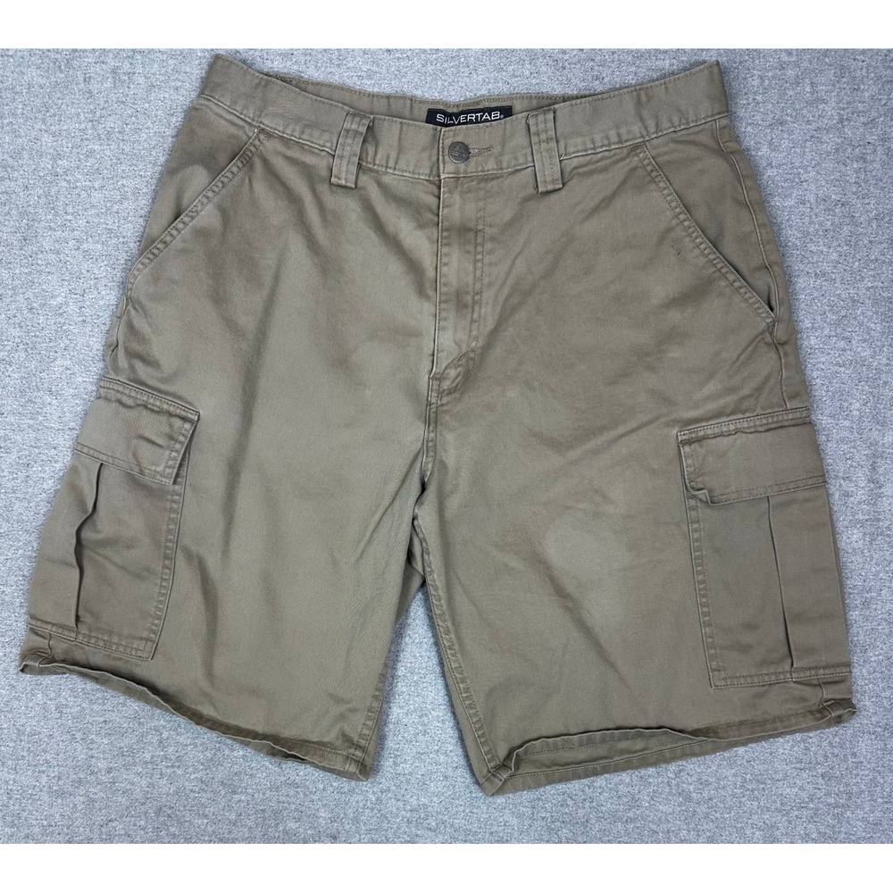 Vintage Levis SilverTab Cargo Shorts Mens 34 Khaki Tan Utility Pockets